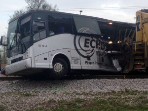 Biloxi Freight Train crashes into Texas Bus